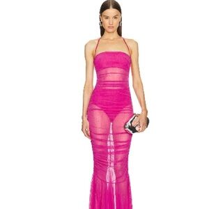 Michael Costello Pink Strapless Gown Cocktail Dress
